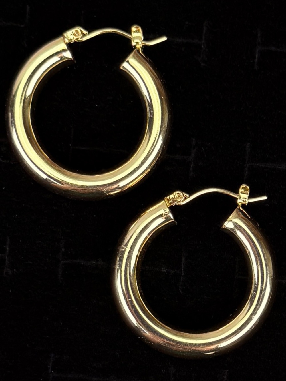 Classic Goldtone Thick Pierced Hoop Earrings
